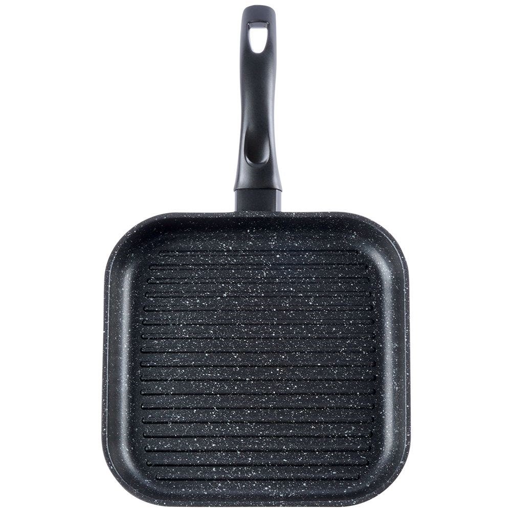 Patelnia do grillowania granitowa kwadratowa GRANDE 26x26 cm - obrazek 3