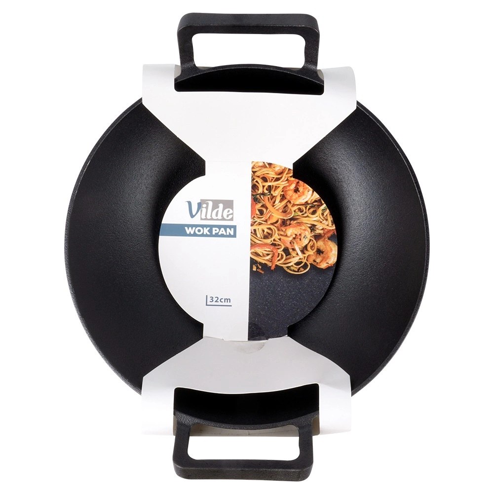 Patelnia Wok Żeliwna 32 cm VILDE Cast Line do Piekarnika Indukcja - obrazek 8