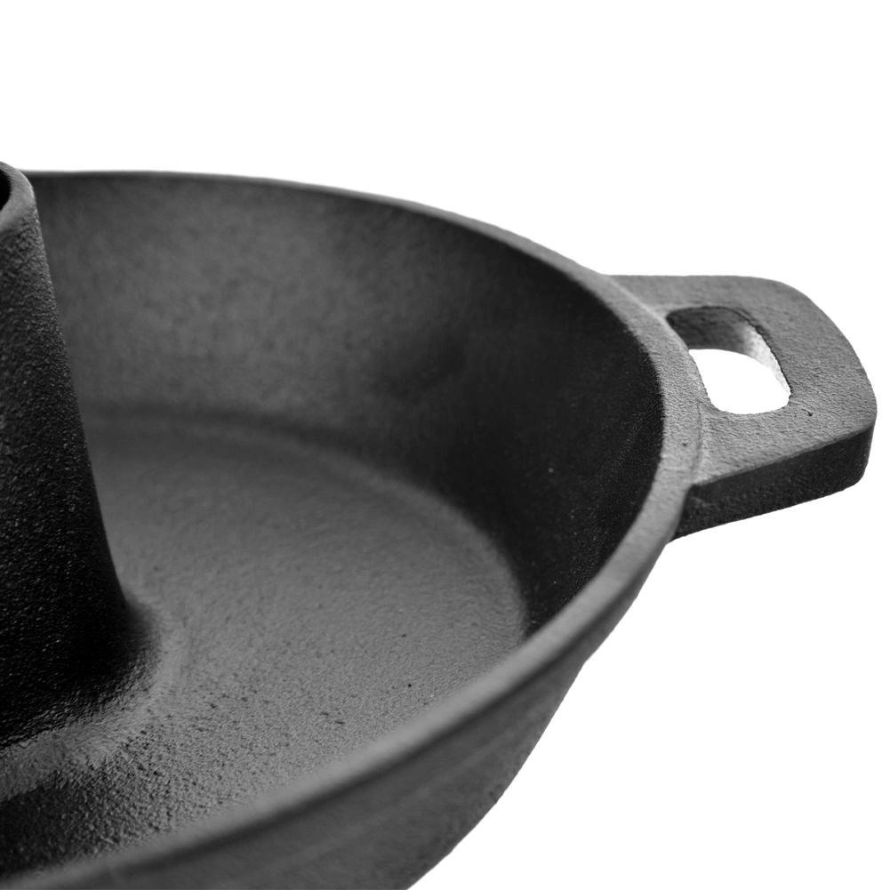 Patelnia Żeliwna 28 cm ORION Litina ze Stojakiem na Kurczaka Grill - obrazek 7