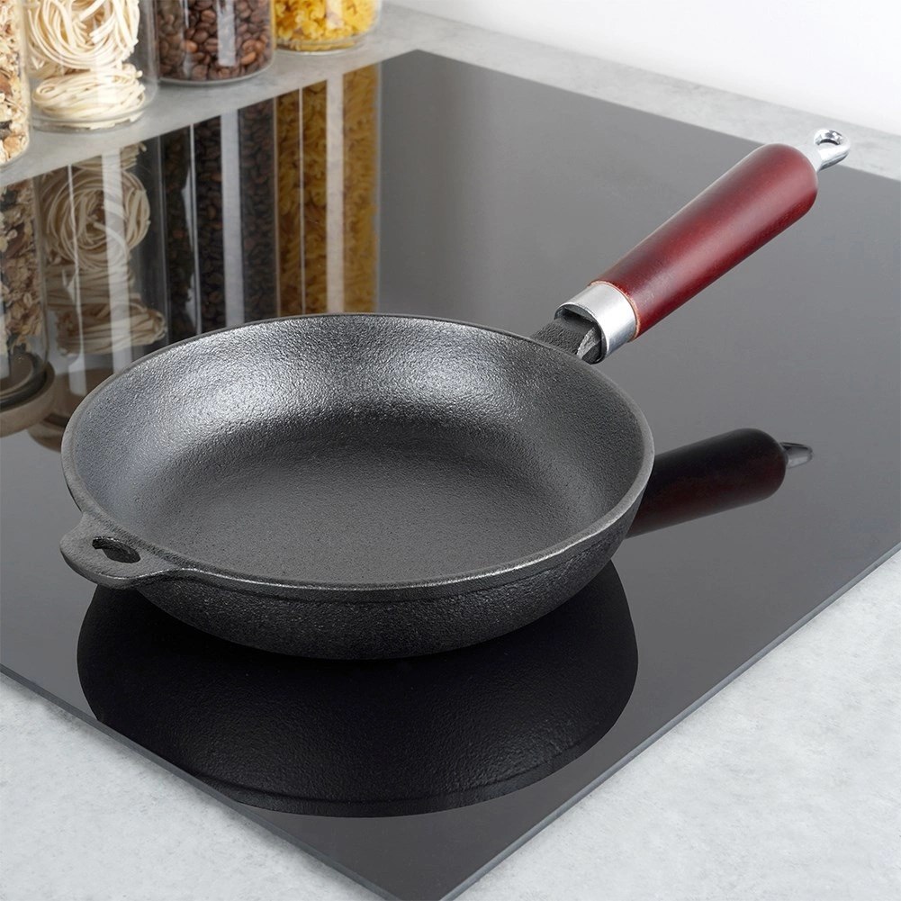 Patelnia Żeliwna Indukcja Gaz Grillowa na Ognisko Solidna Trwała VILDE 20cm - obrazek 2