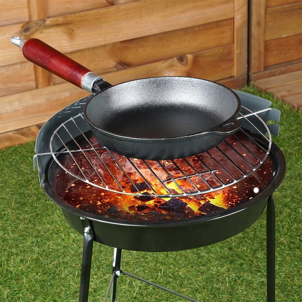 Patelnia Żeliwna Indukcja Gaz Grillowa na Ognisko Solidna Trwała VILDE 20cm - obrazek 4