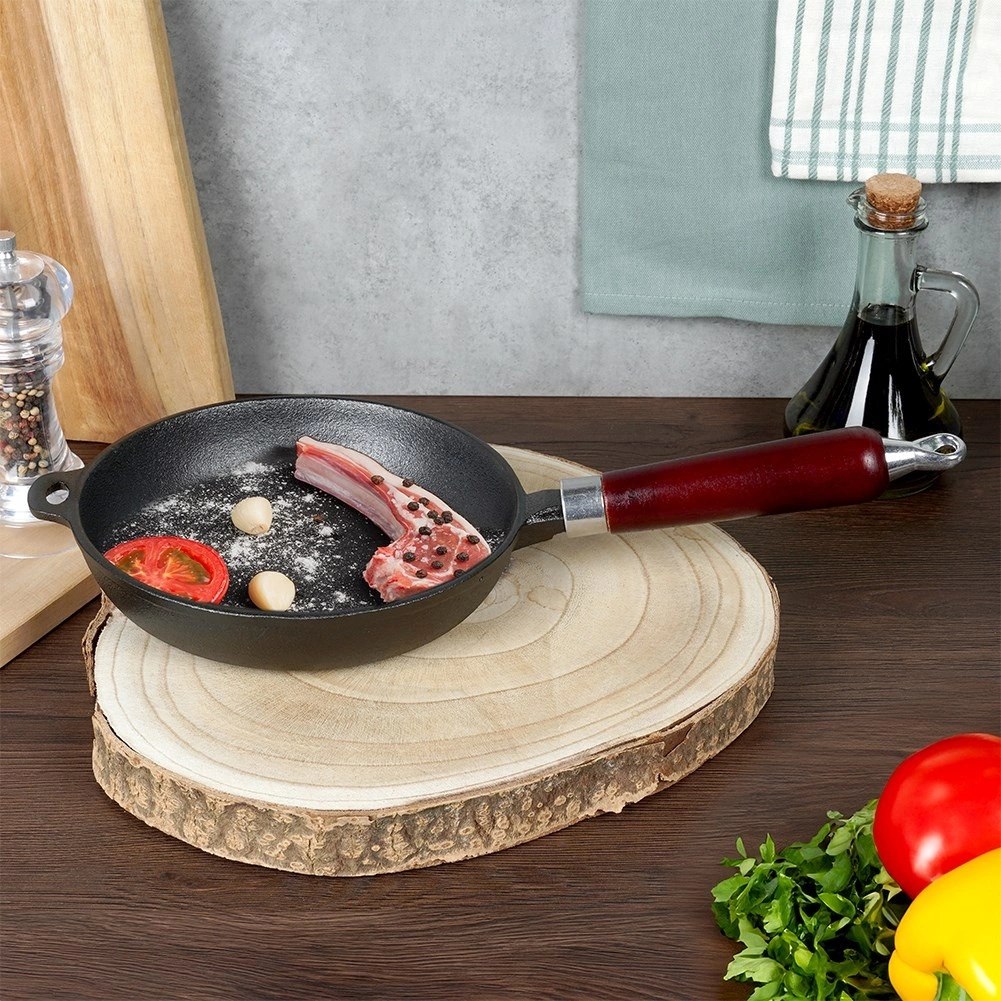 Patelnia Żeliwna Indukcja Gaz Grillowa na Ognisko Solidna Trwała VILDE 20cm - obrazek 8