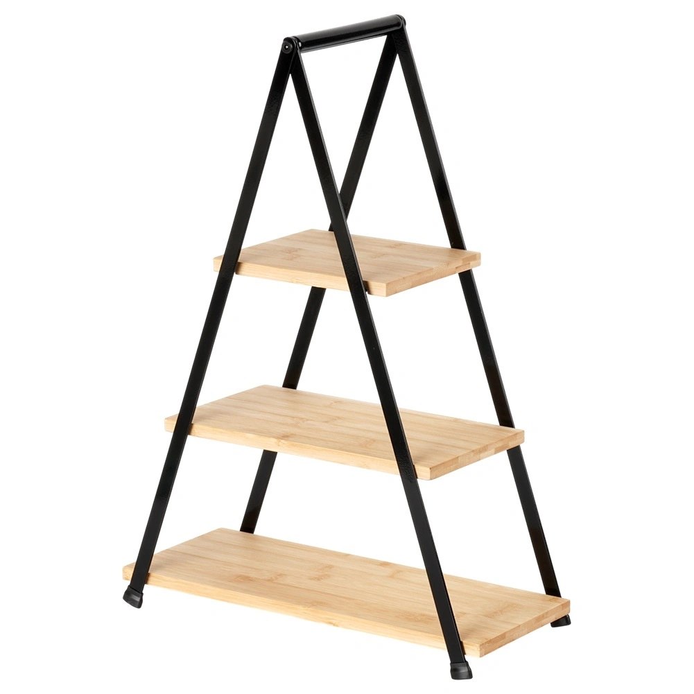 Patera 3-poziomowa Prostokątna Bambusowa 53 cm VILDE na Owoce - obrazek 3