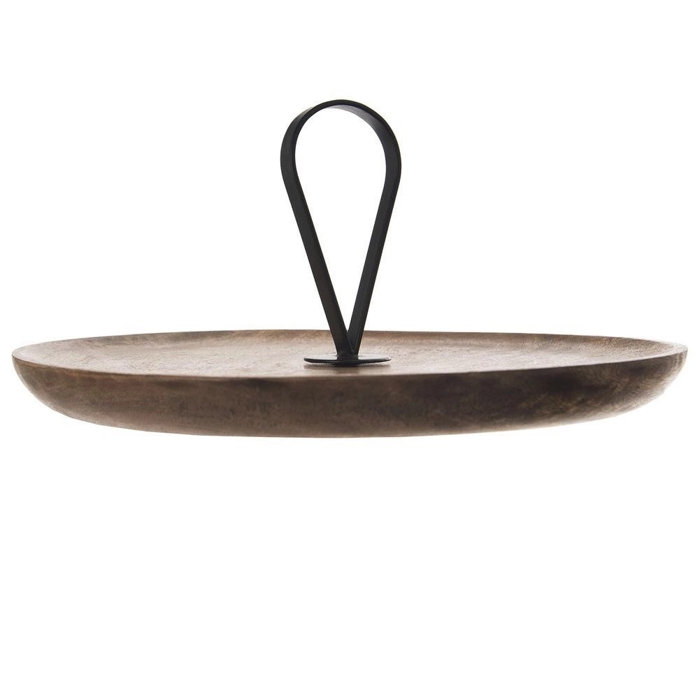 Patera Drewniana Talerz do Serwowania na Ciasta Przekąski MANGO 30,5 cm - obrazek 3