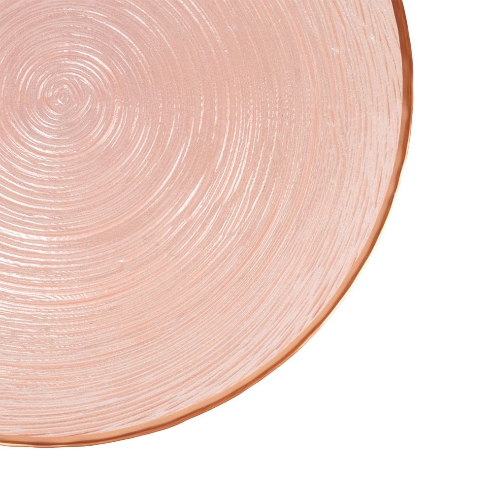 Patera na Tort Ciasto na Nóżce Szkło Perłowy Róż 28 cm Home Styling - obrazek 4