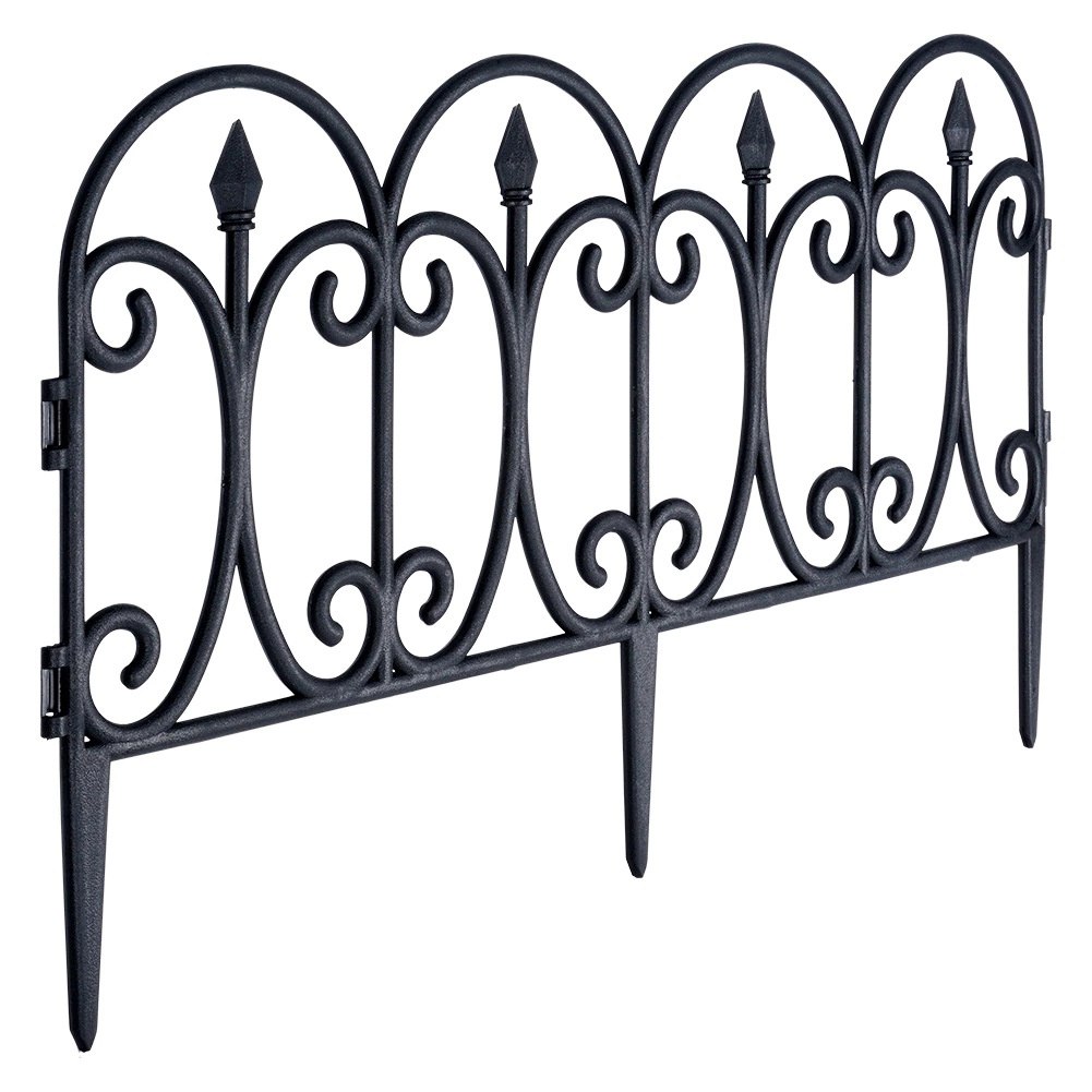 Płotek Ogrodowy Czarny 60 x 33 cm VILDE 4 szt. Obrzeże Palisada - obrazek 3