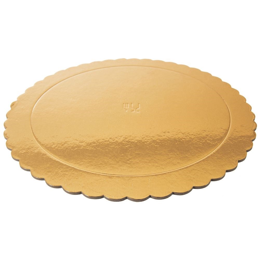 Podkład pod Tort Okrągły Sztywny Złoty 32 cm ORION Tektura Dekoracyjna - obrazek 3