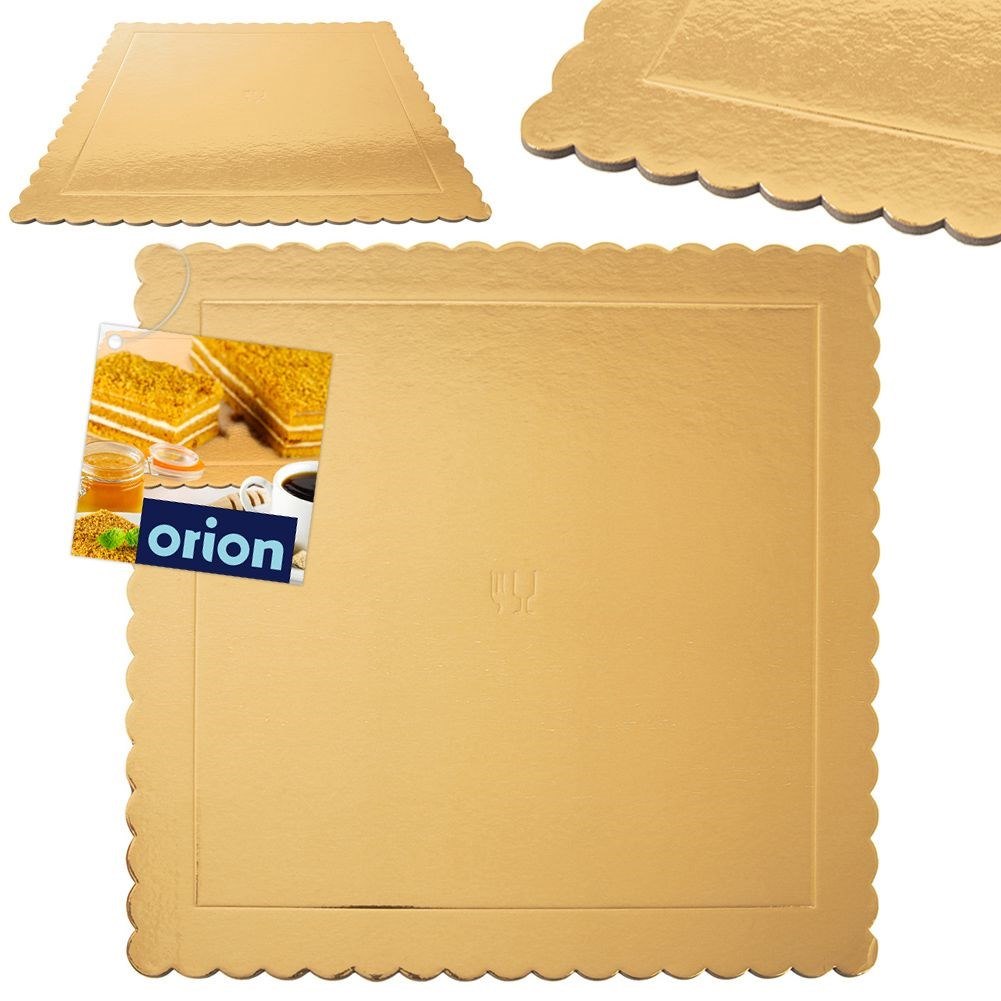 Podkład pod Tort Kwadrat Złoty 34 x 34 cm ORION Gruba Tektura - obrazek 5
