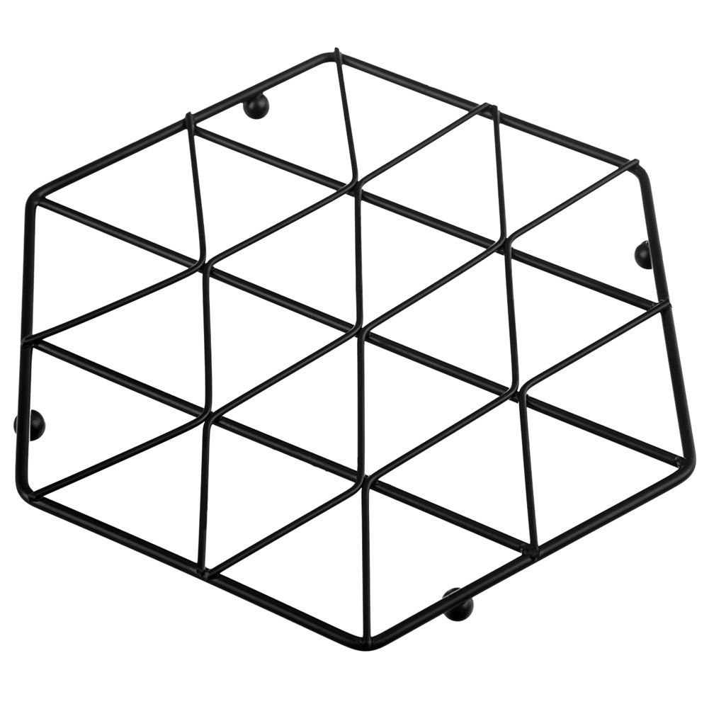 Podstawka pod Garnek Metalowa RADKA 22,5 cm ORION Czarna Sześciokąt - obrazek 3