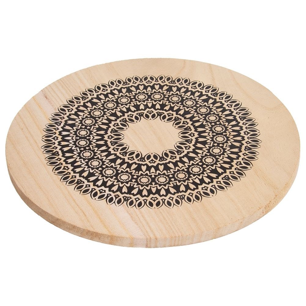 Podstawka pod garnek drewniana MANDALA 20 cm - obrazek 2
