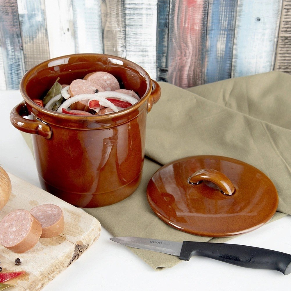 Pojemnik Garnek do Kiszenia Marynowania Ceramiczny z Pokrywką ORION 1 l - obrazek 6