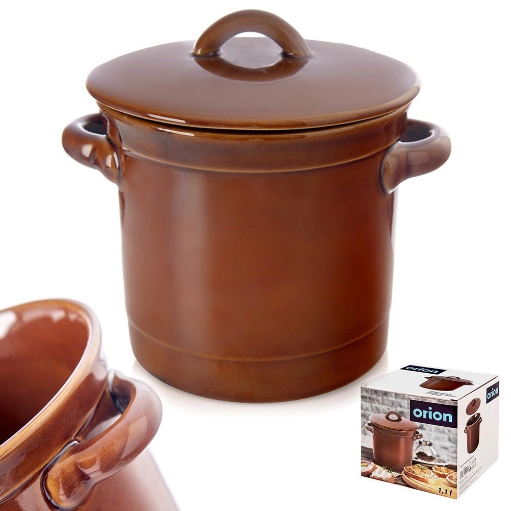 Pojemnik Garnek do Kiszenia Marynowania Ceramiczny z Pokrywką ORION 1 l - obrazek 8