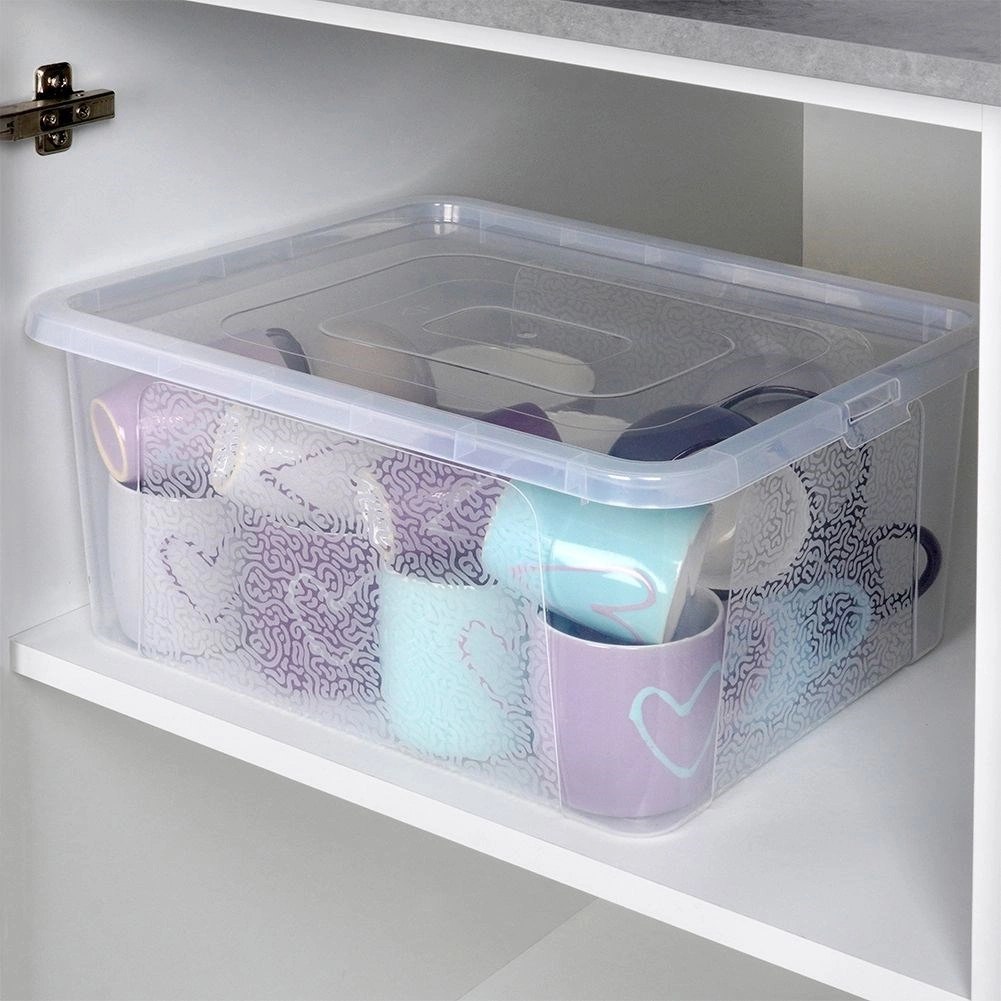 Pojemnik do Przechowywania z Pokrywką 20 L VILDE Organizer 40 x 33 x 20 cm - obrazek 2