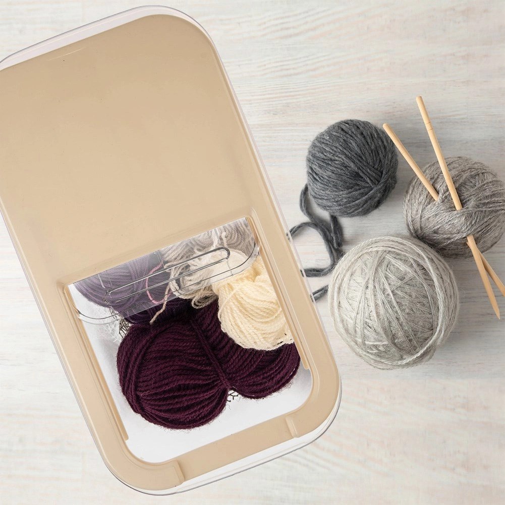 Pojemnik na Kapsułki Karmę Proszek 5 L 35 x 19,5 x 13 cm ORION Beżowy - obrazek 4