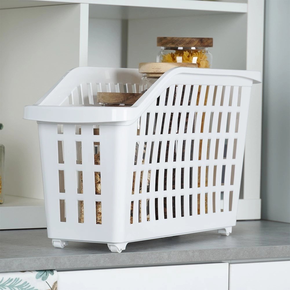 Pojemnik Organizer na Kółkach Wąski 13 L VILDE Biały 46 x 18 x 26,5 cm - obrazek 5