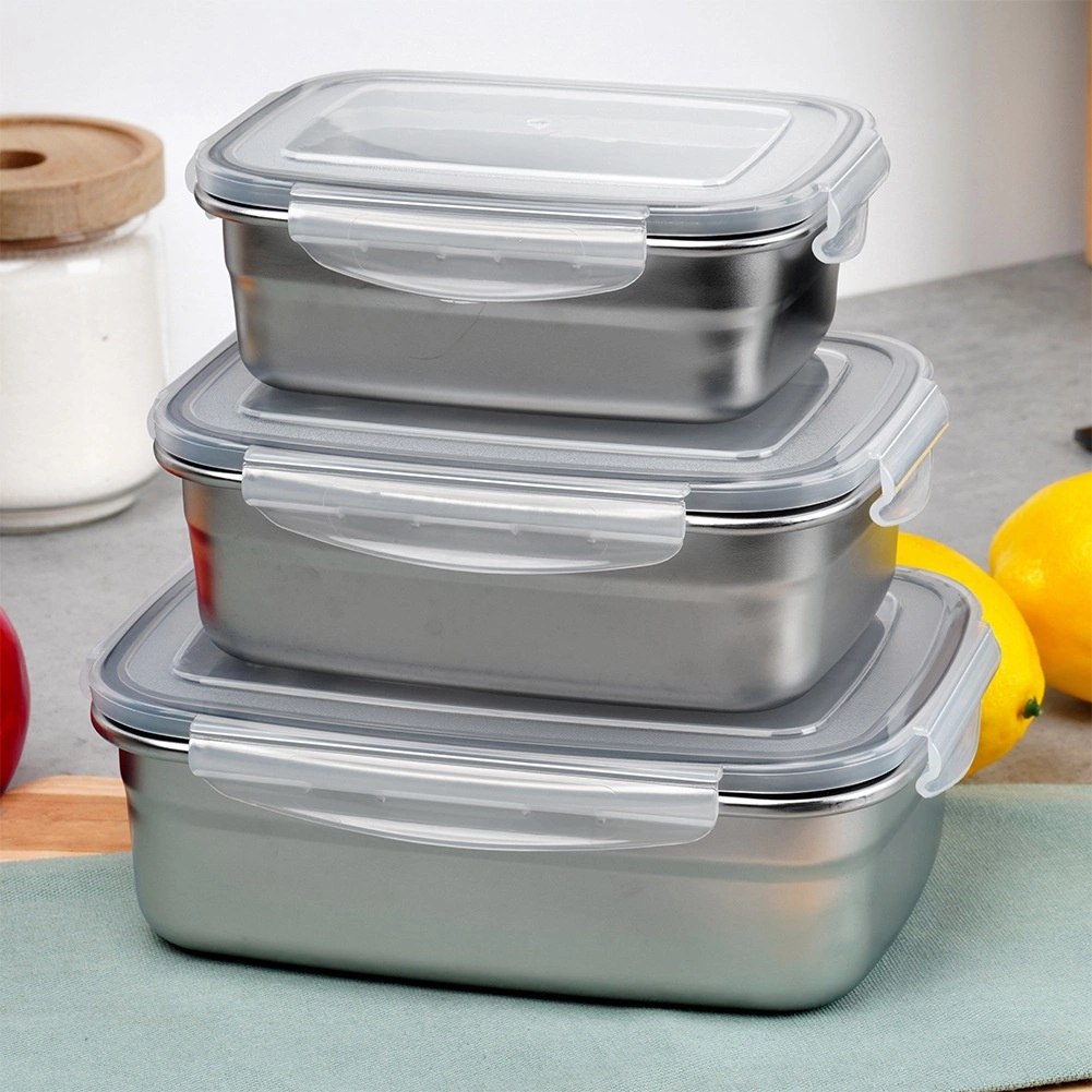 Pojemnik na Jedzenie Stalowy z Pokrywką Uszczelką EXCELLENT HOUSEWARE 500ml - obrazek 2