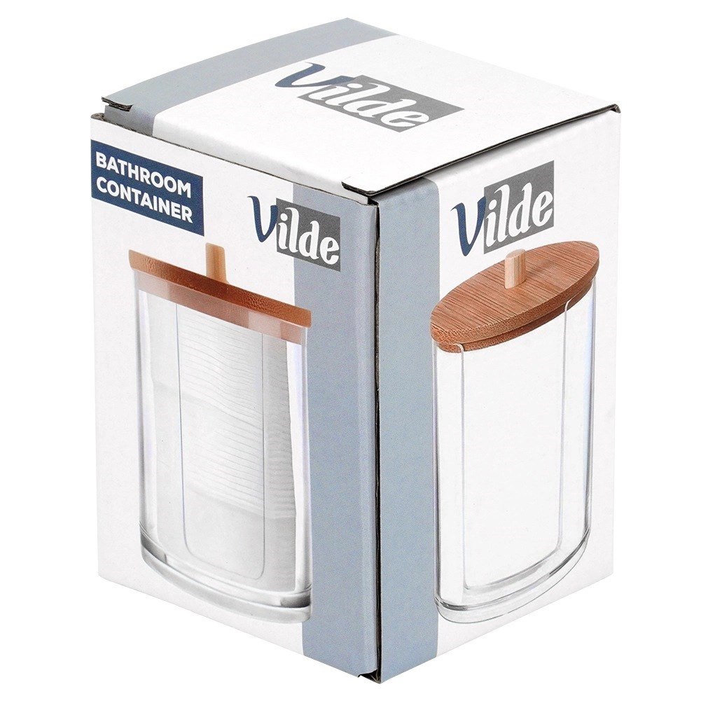 Pojemnik na Płatki Kosmetyczne Podajnik Bambus 7 x 10 cm VILDE z Pokrywką - obrazek 7