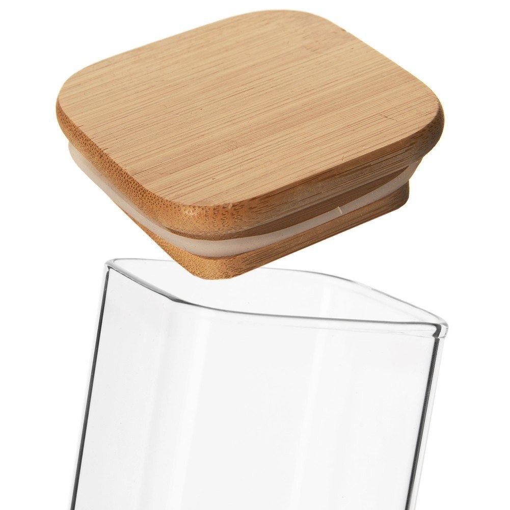 Pojemnik Szklany Kwadratowy Sypkie 200 ml ORION z Uszczelką 8,5 x 6 cm - obrazek 4