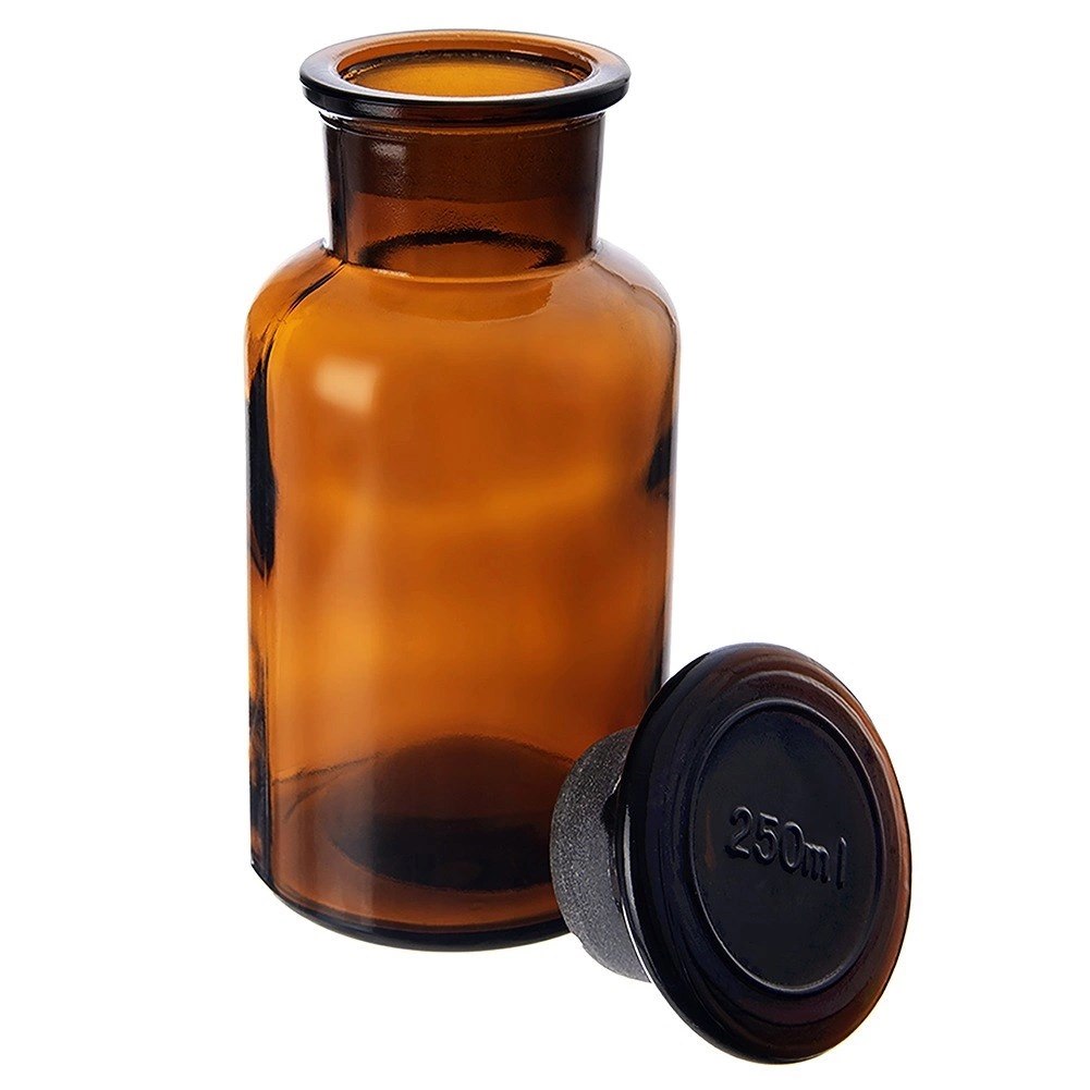 Butelka Szklana Retro 250 ml ORION Brązowa z Korkiem 14 x 6,5 cm - obrazek 4