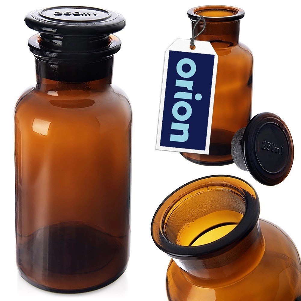 Butelka Szklana Retro 250 ml ORION Brązowa z Korkiem 14 x 6,5 cm - obrazek 6