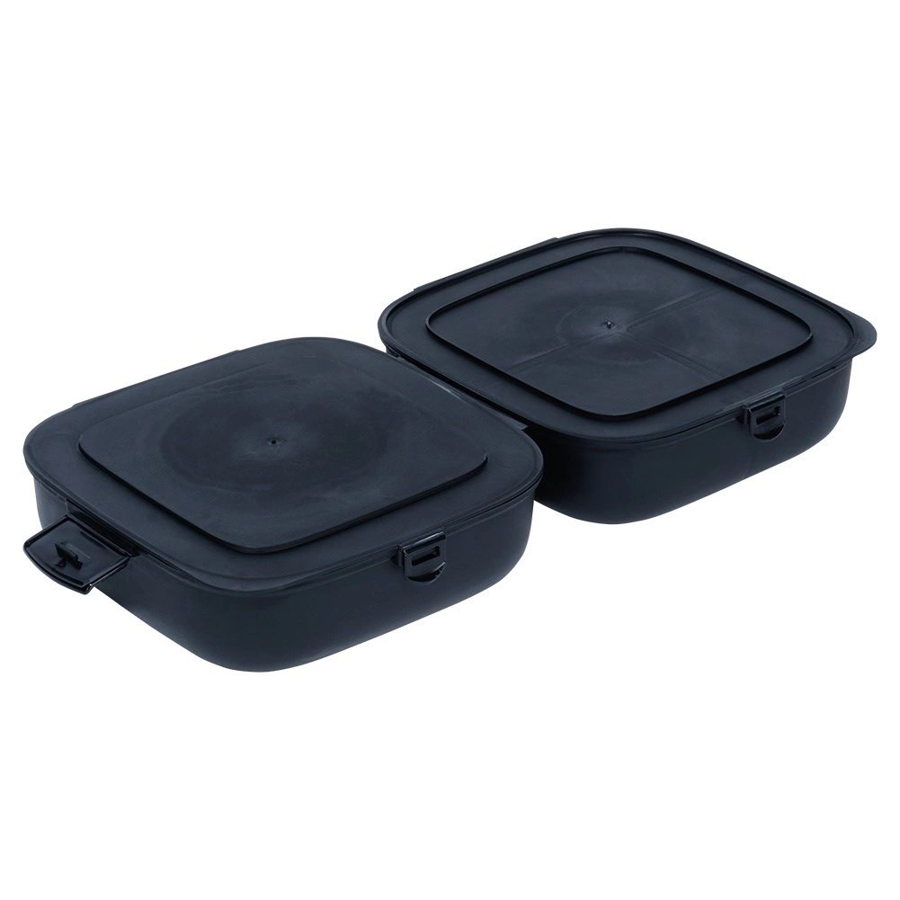 Pojemnik śniadaniowy lunchbox dzielony czarny 2x700 ml - obrazek 3