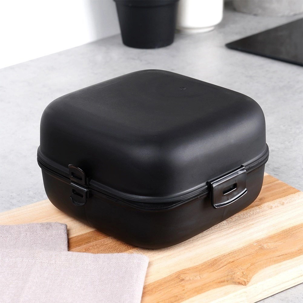 Pojemnik śniadaniowy lunchbox dzielony czarny 2x700 ml - obrazek 7