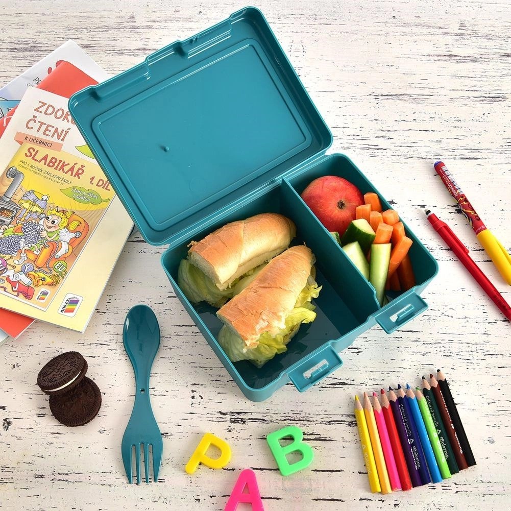 Pojemnik Lunchbox Dzielony Zestaw Sztućce 1 L ORION z Klipsami 18 x 14 cm - obrazek 10