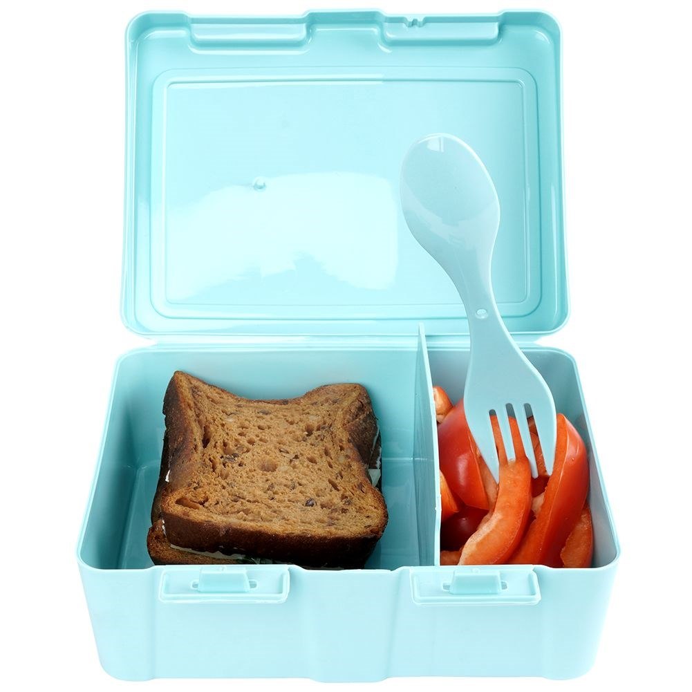 Pojemnik Lunchbox Dzielony Zestaw Sztućce 1 L ORION z Klipsami 18 x 14 cm - obrazek 3