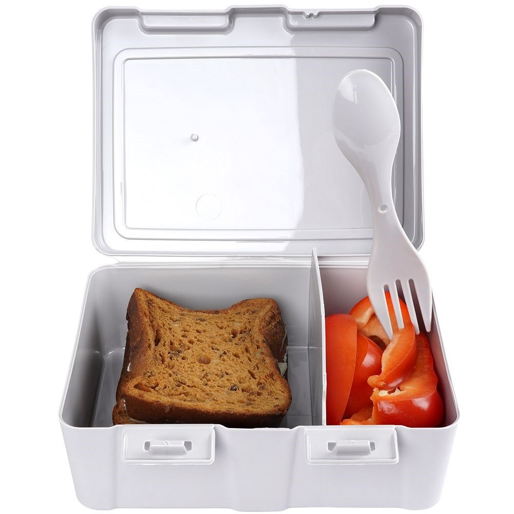 Pojemnik Lunchbox Dzielony Zestaw Sztućce 1 L ORION z Klipsami 18 x 14 cm - obrazek 7