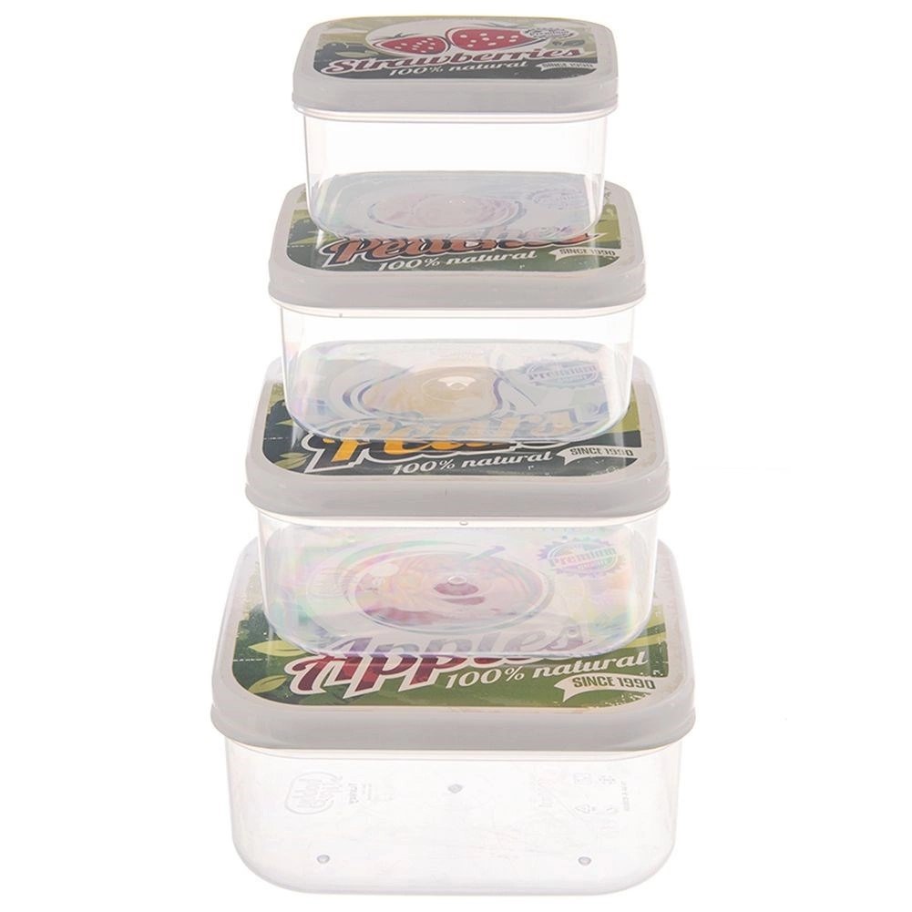 Zestaw 4 Pojemników Lunchbox Szczelny 900 ml ORION Retro na Żywność - obrazek 4