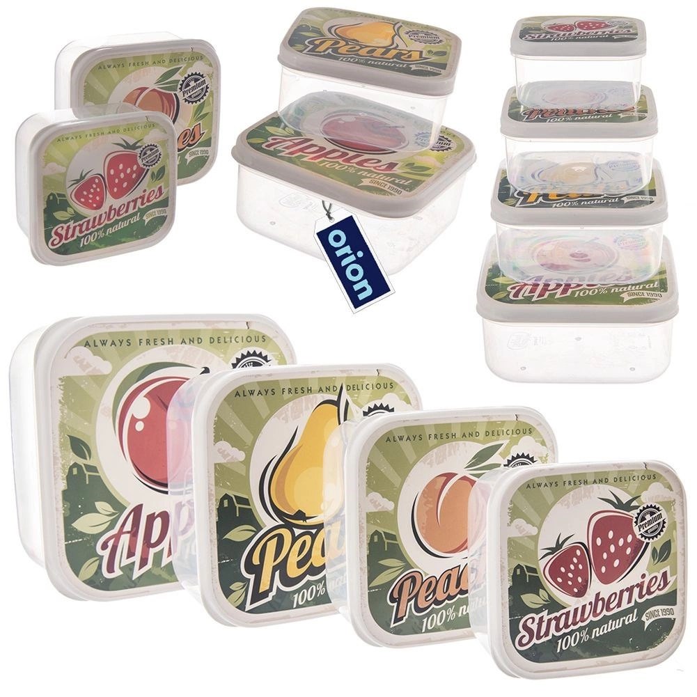 Zestaw 4 Pojemników Lunchbox Szczelny 900 ml ORION Retro na Żywność - obrazek 6