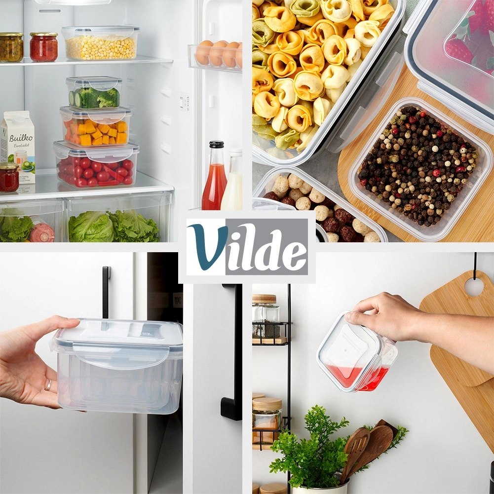 Zestaw 4 Pojemników Lunchbox Kwadrat Szczelny VILDE Mikrofala Zmywarka - obrazek 6
