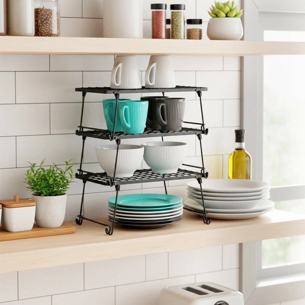 Półka Wkład do Szafki Kuchennej Składana Metal Loft 36 cm Czarna - obrazek 5