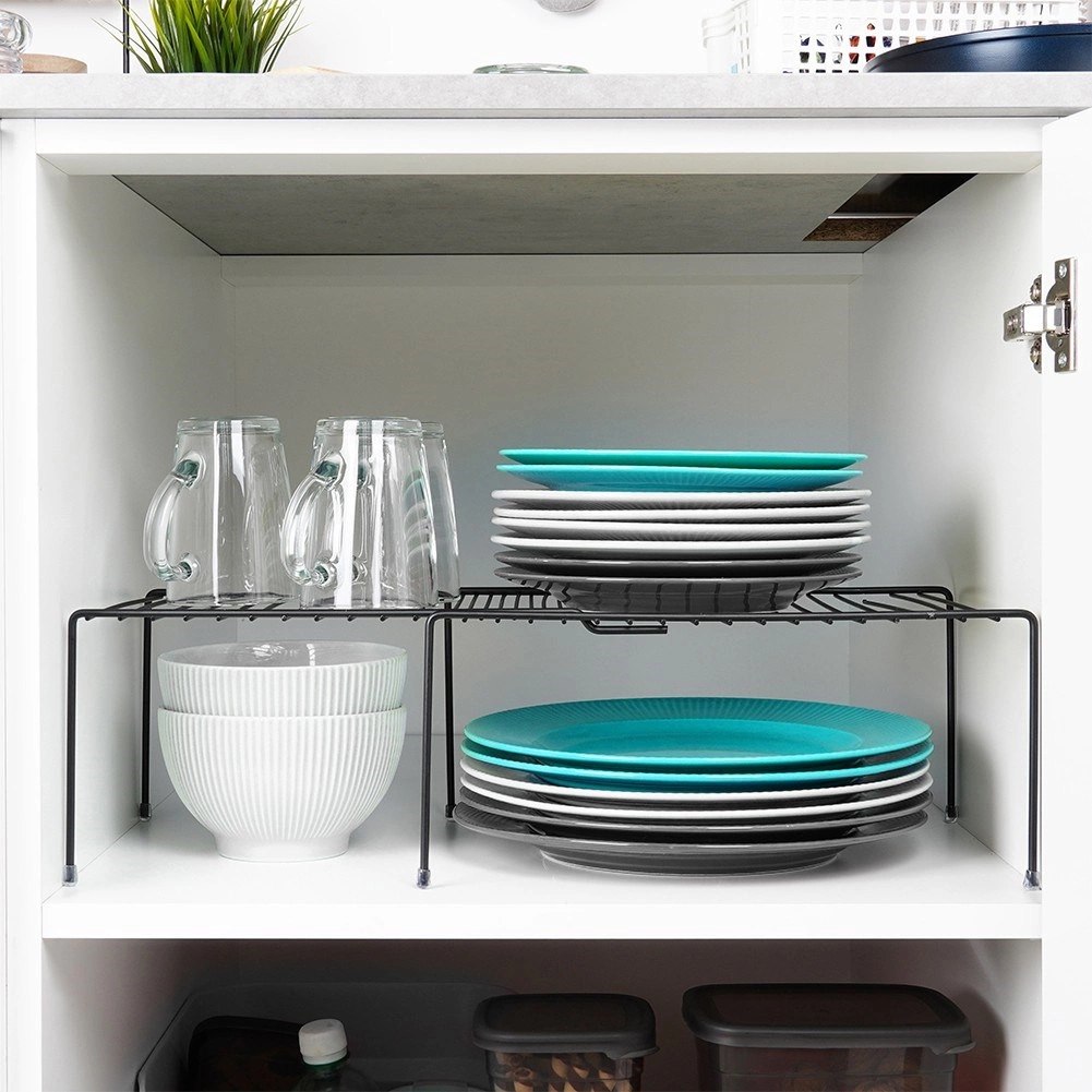 Półka Kuchenna Metalowa Czarna Loft Rozsuwana Regulowana VILDE 34,5-48 cm - obrazek 2