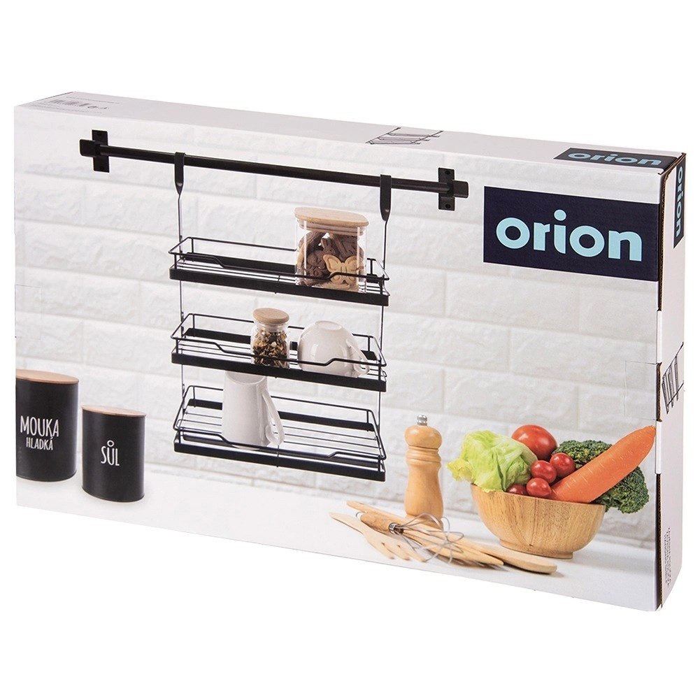Półka Kuchenna Wisząca 3 Poziomy Reling Metal Czarny RADKA ORION - obrazek 4