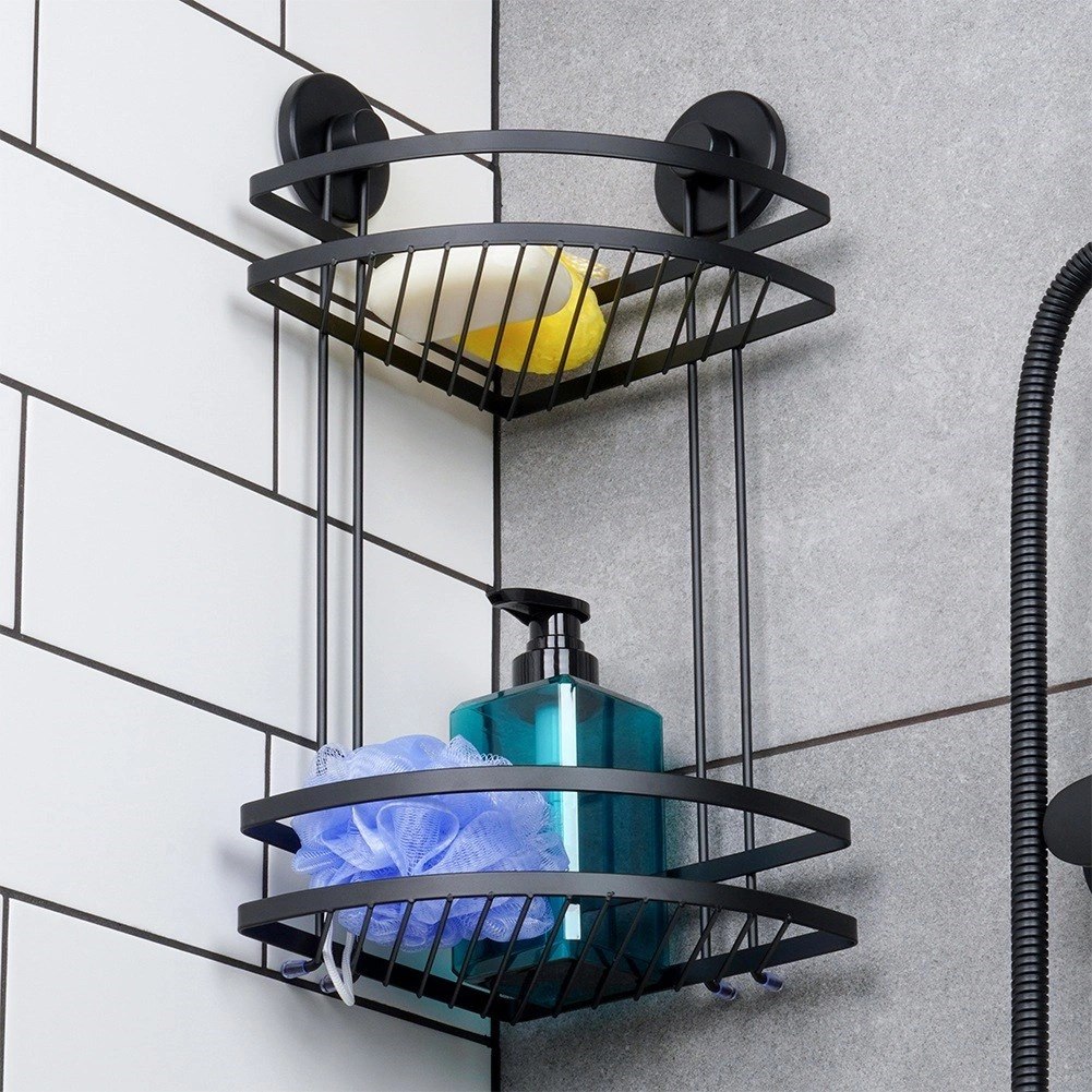 Półka pod Prysznic Prysznicowa Metalowa Narożna BATHROOM SOLUTIONS 38 cm - obrazek 2