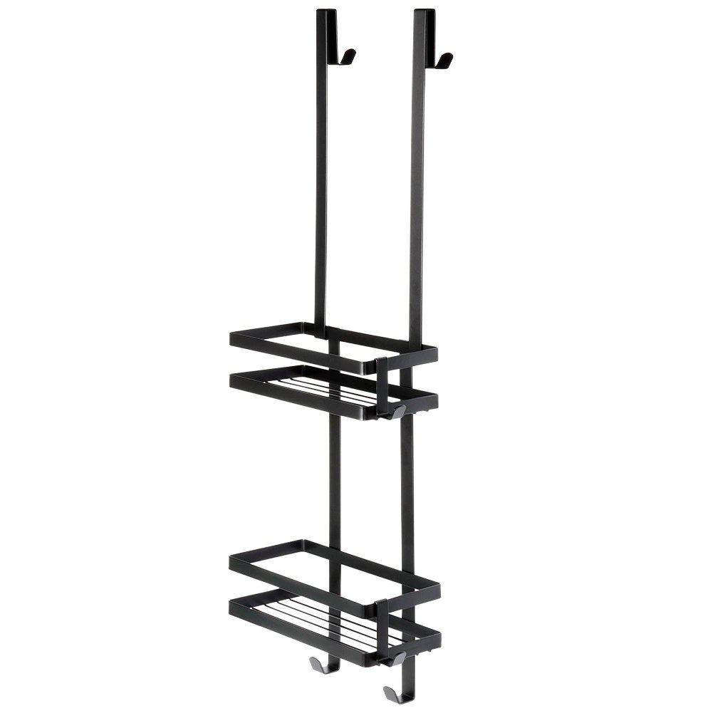 Półka pod prysznic metalowa czarna zawieszana 23x10,5x75 cm - obrazek 3