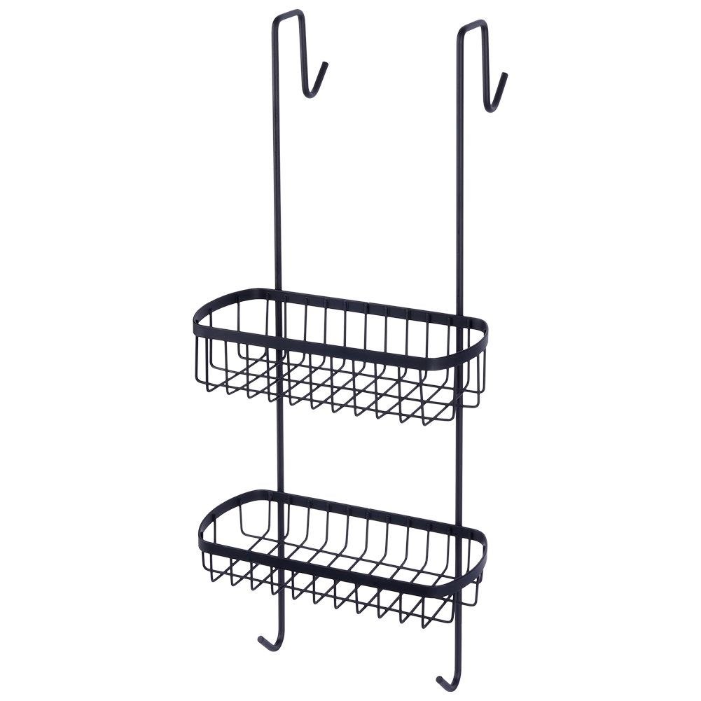 Półka pod Prysznic Zawieszana Metalowa Czarna Solidna VILDE 22x19x54,5 cm - obrazek 3