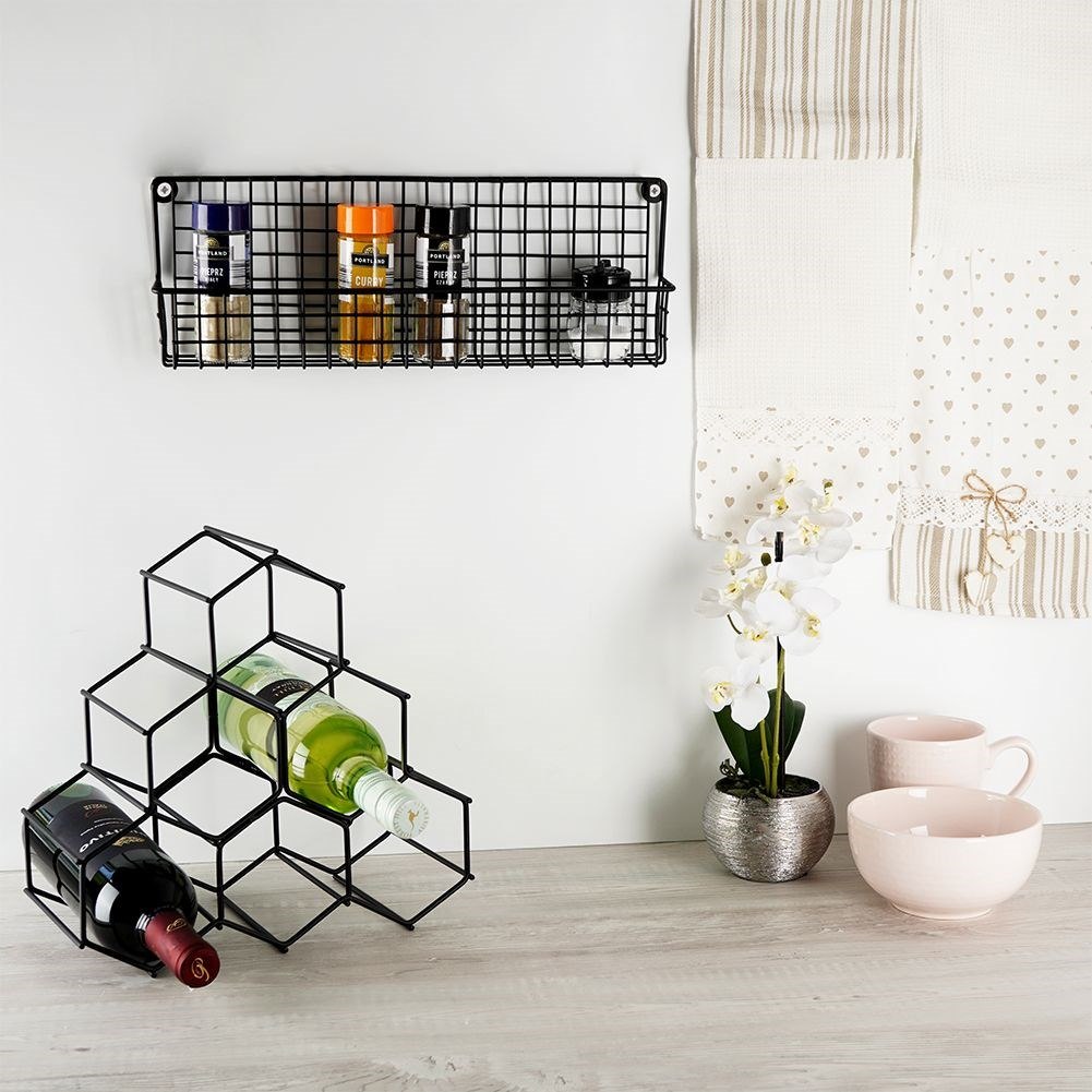 Półka na Przyprawy Metalowa Wisząca Loft Czarna Solidna ORION 9,5x6,5x14 cm - obrazek 5