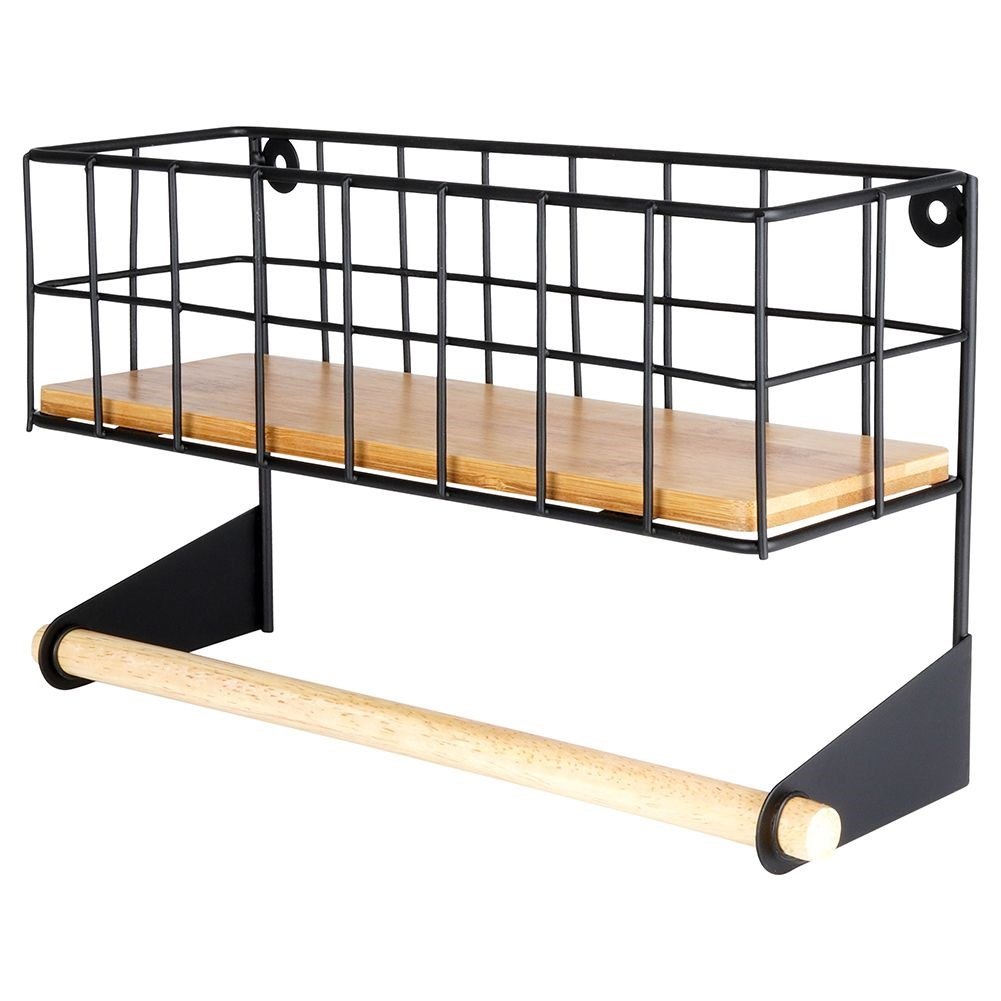 Wieszak Kuchenny VILDE Metalowy Czarny 32x10x18 cm na Ręcznik Papierowy - obrazek 3
