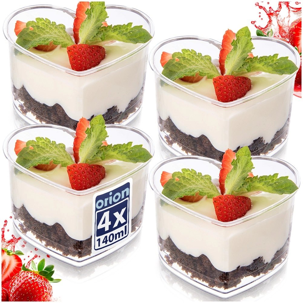 Pucharki Serce 130ml Zestaw 4 szt. do Deserów i Galaretek ORION Musy - obrazek 6