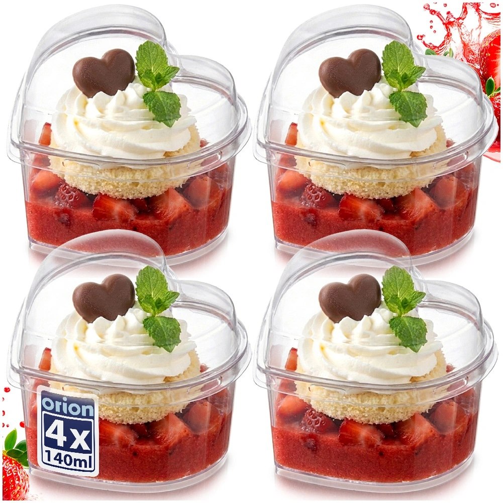 Pucharki Serce z Pokrywkami 130ml Zestaw 4 szt. Finger Food ORION - obrazek 7