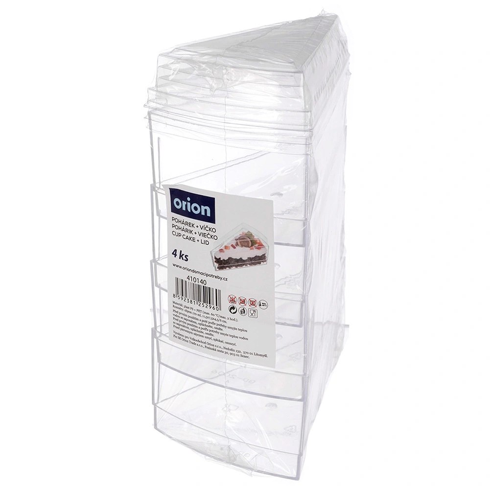 Pucharki Trójkątne z Pokrywkami 160ml Zestaw 4 szt. ORION Finger Food - obrazek 6