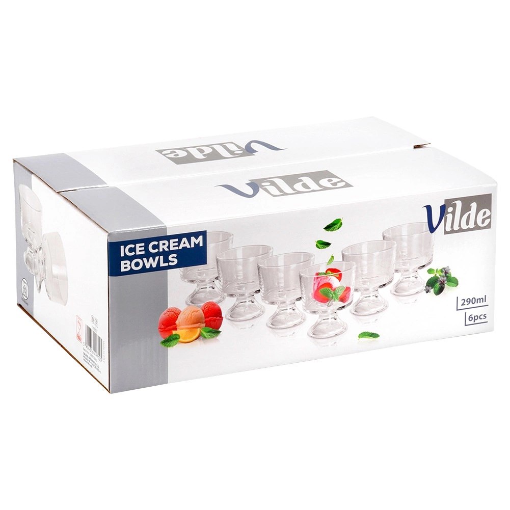 Pucharki do Lodów Szklane 6 szt. Desery Galaretki 290 ml VILDE - obrazek 6