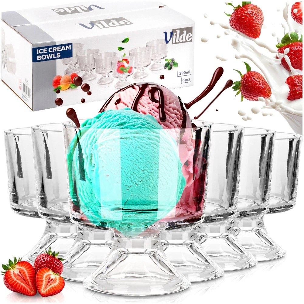 Pucharki do Lodów Szklane 6 szt. Desery Galaretki 290 ml VILDE - obrazek 7