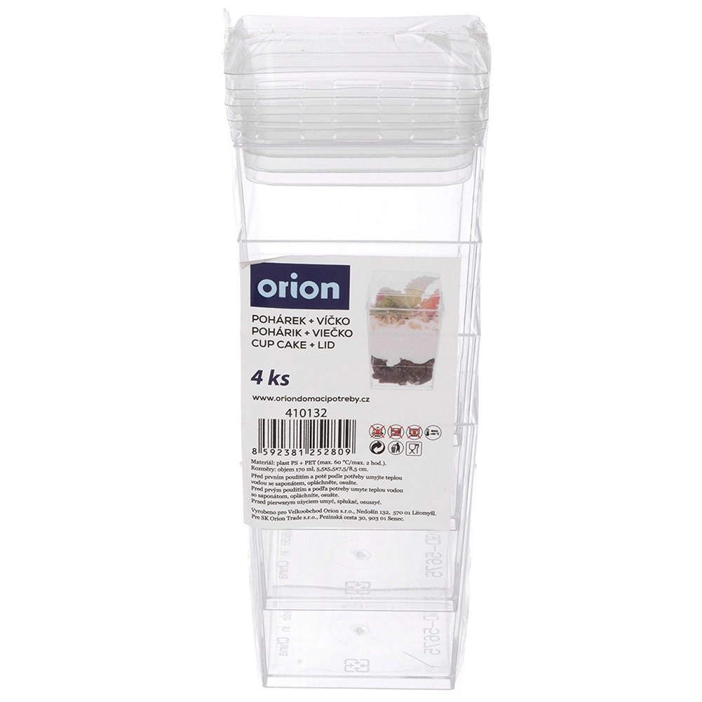 Pucharki z Pokrywkami 160ml Zestaw 4 szt. na Desery i Musy ORION Party - obrazek 6