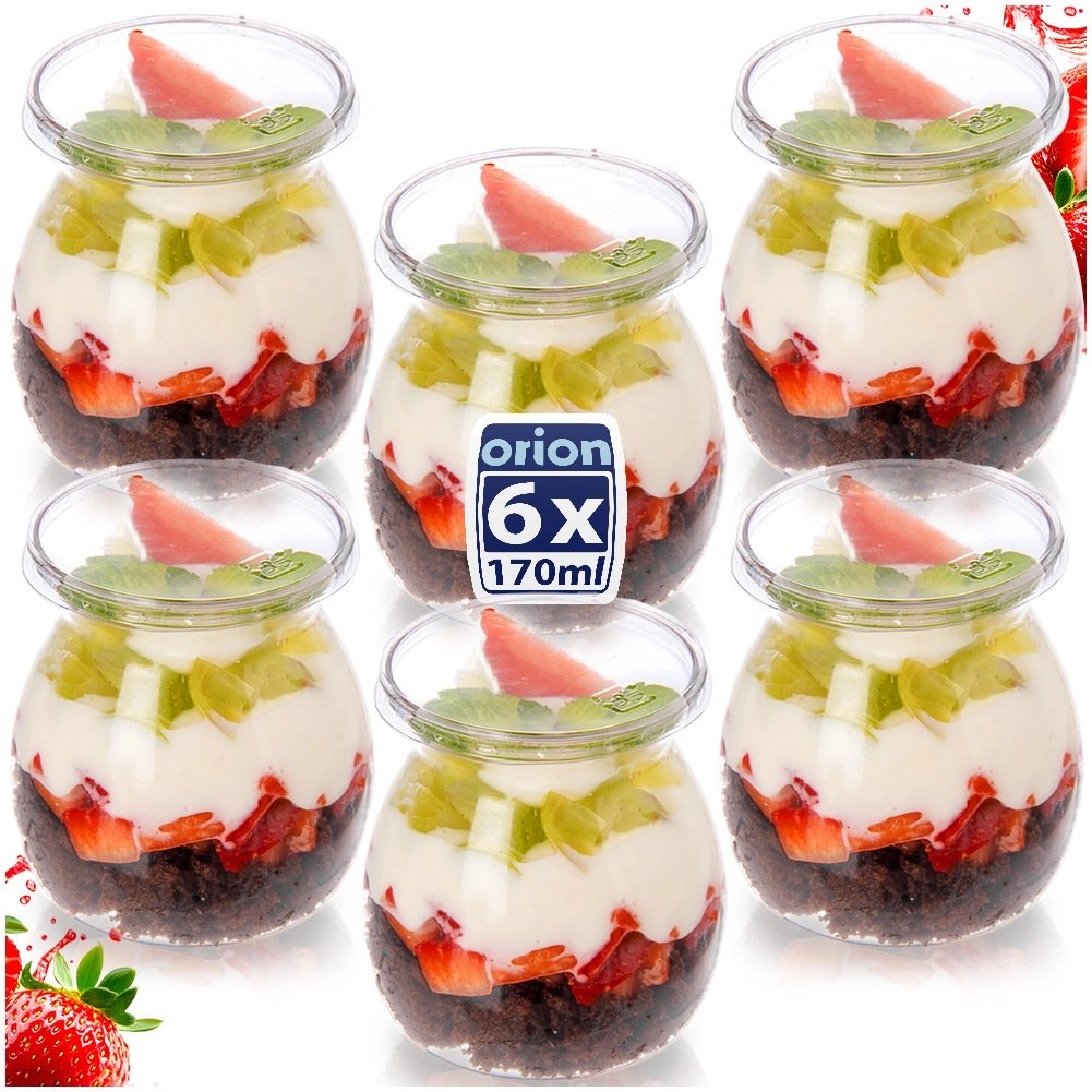 Pucharki z Pokrywkami 160ml Zestaw 6 szt. do Monoporcji i Deserów - obrazek 8