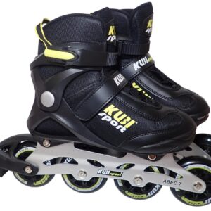 Rolki Damskie Męskie Czarne Kauczukowe Solidne z Hamulcem KUBISPORT roz. 44