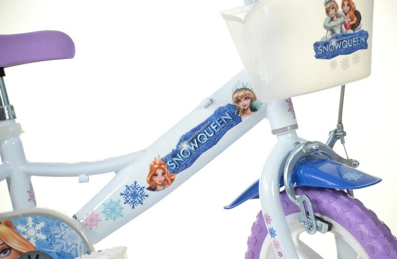 Rowerek Rower Dziecięcy dla Dzieci Dziewczynki z Bocznymi Kółkami DINO 12" - obrazek 3
