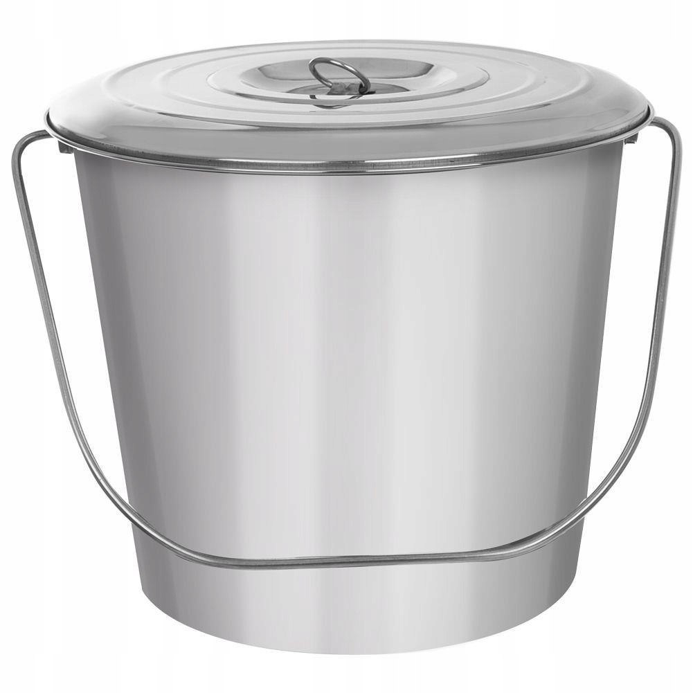 Wiadro do Żywności Stal Nierdzewna 12 L ORION z Pokrywką 30 x 27 cm - obrazek 2
